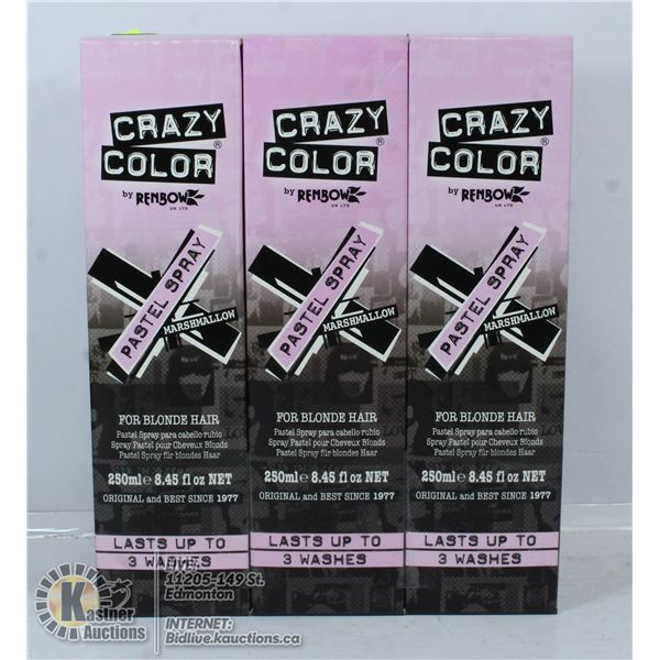 3 BOXES OF CRAZY COLOR MARSHMELLOW PASTEL SPRAY