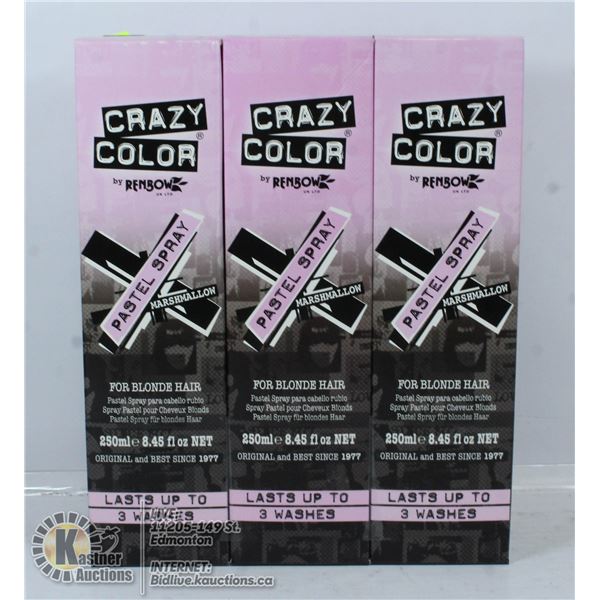 3 BOXES OF CRAZY COLOR MARSHMELLOW PASTEL SPRAY
