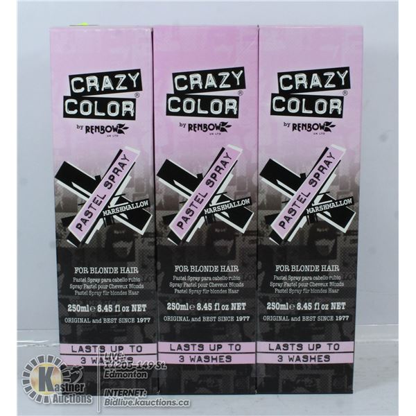 3 BOXES OF CRAZY COLOR MARSHMELLOW PASTEL SPRAY