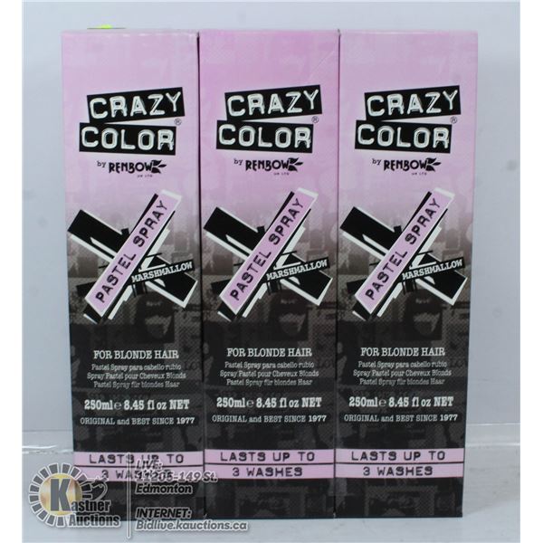 3 BOXES OF CRAZY COLOR MARSHMELLOW PASTEL SPRAY