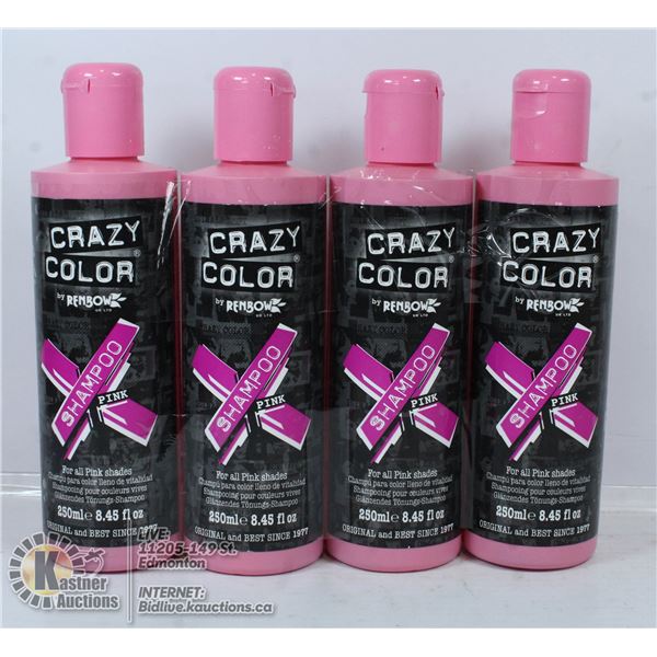 4 BOTTLES OF CRAZY COLOR PINK SHAMPOO FOR ALL PINK