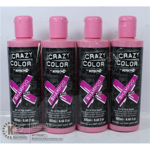 4 BOTTLES OF CRAZY COLOR PINK SHAMPOO FOR ALL PINK