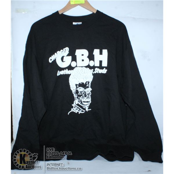 CHARGED GBH BAND LONG SLEEVE TEE. SIZE EXTRA LARGE