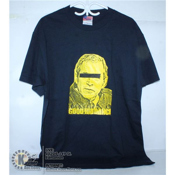 GOOD RIDDANCE G.W. BUSH SHIRT. SIZE LARGE.