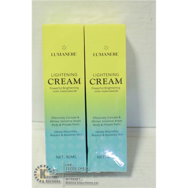 PAIR OF LUMANERE LIGHTENING CREAM. 80ML