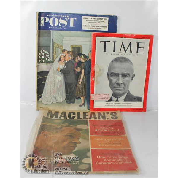 THREE 1950 - 60'S MAGAZINES INCL GORDIE HOWE