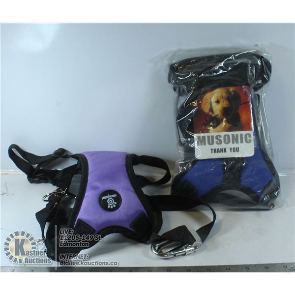 LOT OF 2 DOG HARNESSES SIZE LARGE