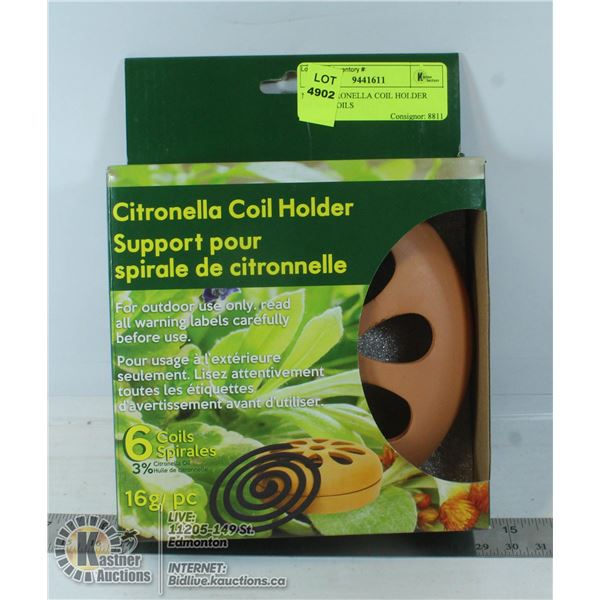 NEW CITRONELLA COIL HOLDER WITH 6 COILS