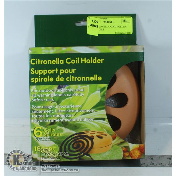 NEW CITRONELLA COIL HOLDER WITH 6 COILS