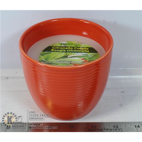 NEW 170G CITRONELLA CANDLE IN A CERAMIC POT