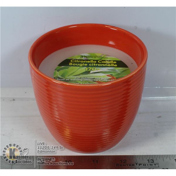 NEW 170G CITRONELLA CANDLE IN A CERAMIC POT