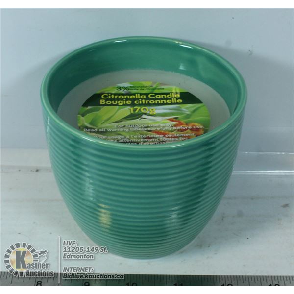 NEW 170G CITRONELLA CANDLE IN A CERAMIC POT