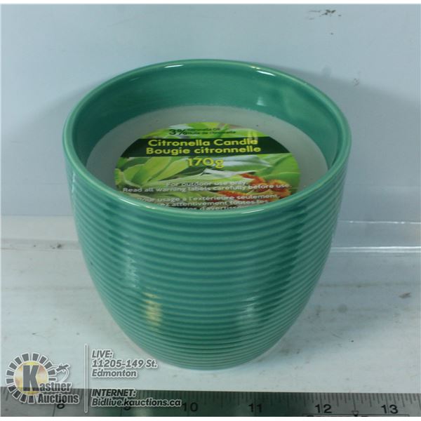 NEW 170G CITRONELLA CANDLE IN A CERAMIC POT