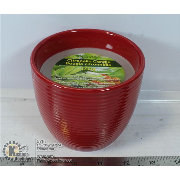 NEW 170G CITRONELLA CANDLE IN A CERAMIC POT