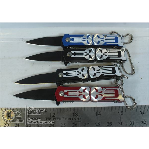 LOT OF 4 MINI SKULL KNIVES