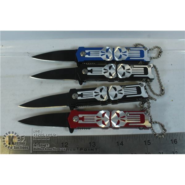 LOT OF 4 MINI SKULL KNIVES