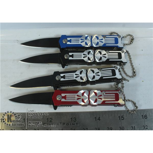 LOT OF 4 MINI SKULL KNIVES
