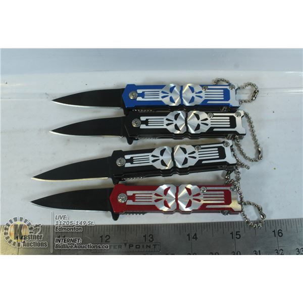 LOT OF 4 MINI SKULL KNIVES