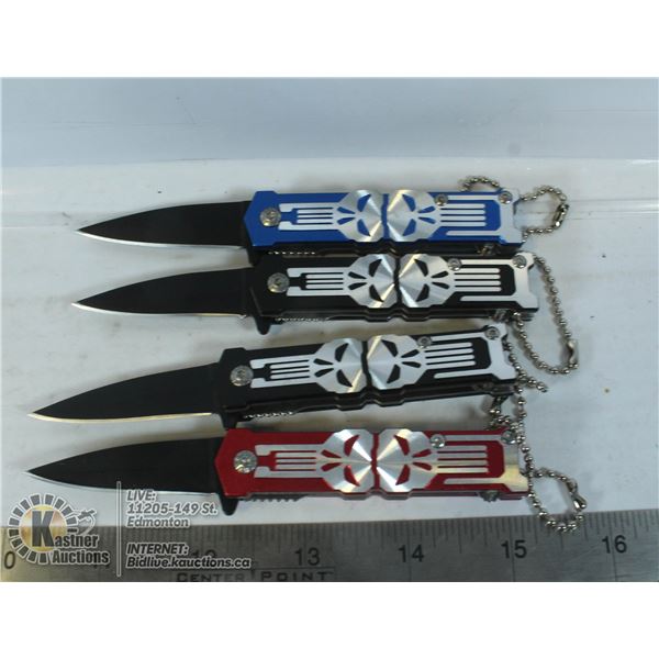 LOT OF 4 MINI SKULL KNIVES