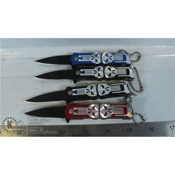LOT OF 4 MINI SKULL KNIVES
