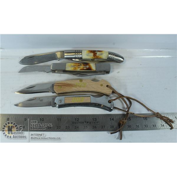 LOT OF 4 FOLDING KNIVES