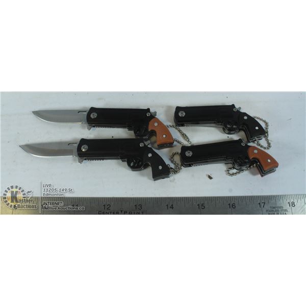 LOT OF 4 MINI REVOLVER KNIVES