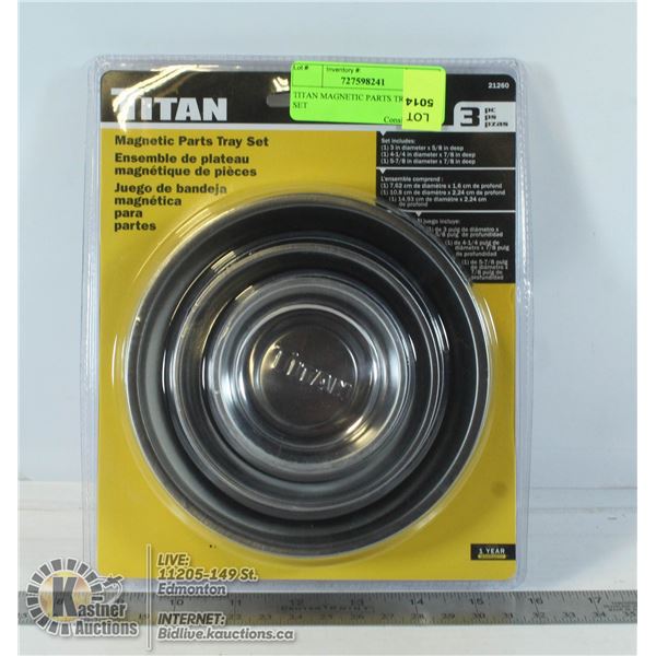 TITAN MAGNETIC PARTS TRAY 3PC SET