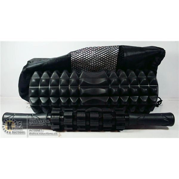 TWO MASSAGE ROLLERS WITH CARRY BAG