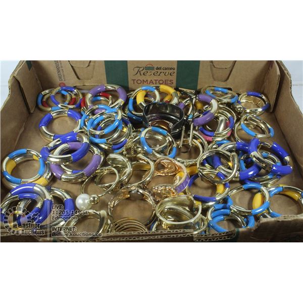 LARGE FLAT OF BANGLE FASHION BRACELETS.