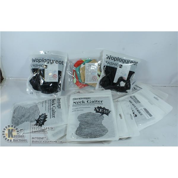 FLAT OF WASHABLE FACE MASKS.