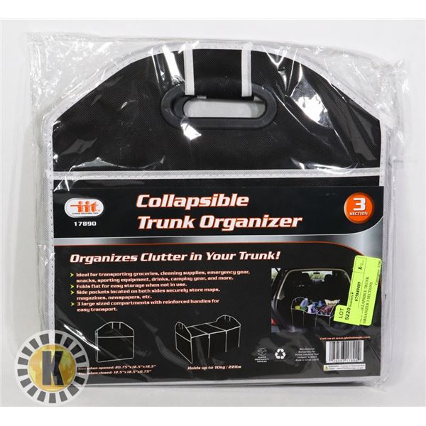 NEW COLLAPSIBLE TRUNK ORGANIZER 3 SECTIONS