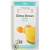 Image 1 : NEW 20PC 8MM DIAMETER REUSABLE GLASS STRAW SET
