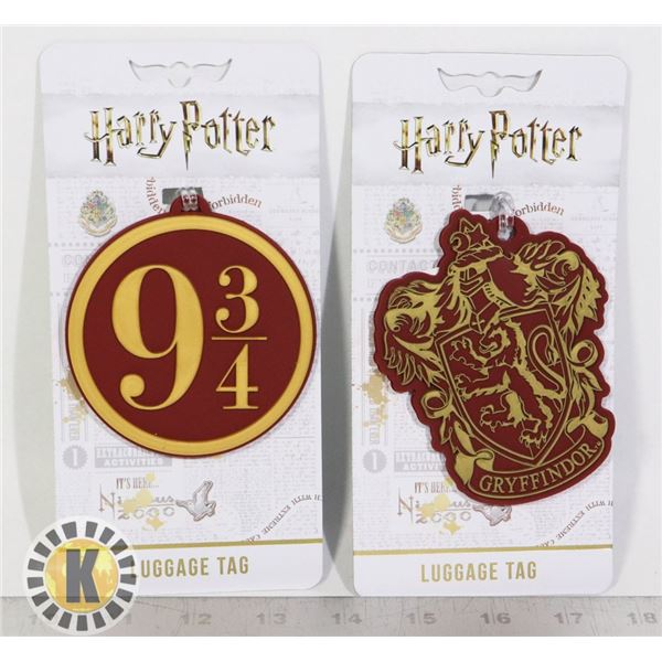 LOT OF TWO NEW HARRY POTTER LUGGAGE TAGS