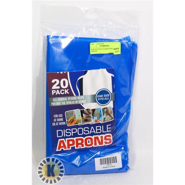 NEW 20 PACK OF DISPOSABLE APRONS