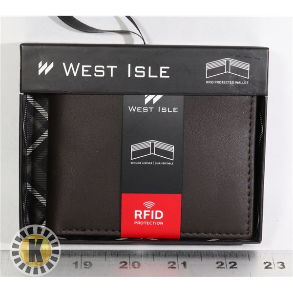 NEW MEN'S LEATHER WALLET BUILT IN RFID