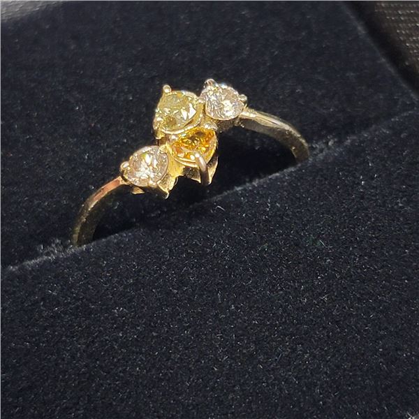 MZ6-16 10K  COLOR DIAMOND (SI-1, YELLOW AND BROWN)