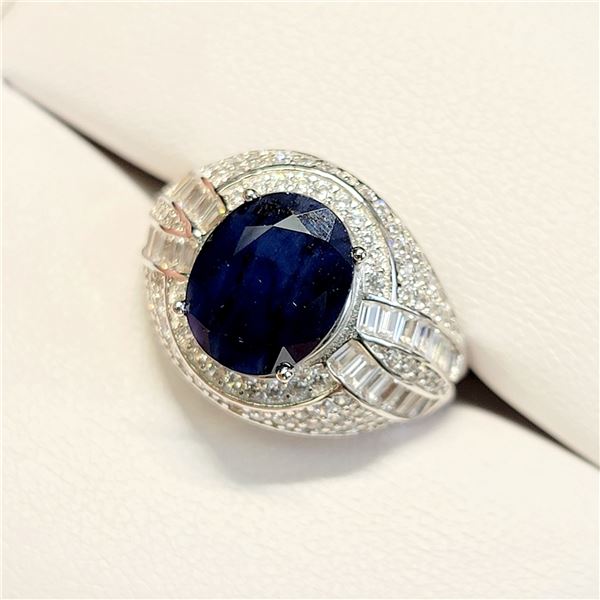 MZ6-22 SILVER SAPPHIRE RING