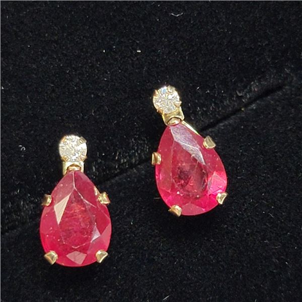 MZ6-23 10K  RUBY MOISSANITE EARRINGS