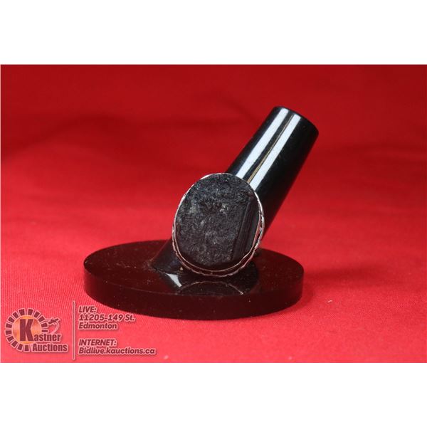 #6-NATURAL TOURMALINE RING (RAW) SIZE 8.75