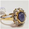 Image 1 : 84 - JP738 SILVER TANZANITE DIAMOND RING