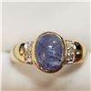 Image 1 : 98 - JP738 SILVER TANZANITE DIAMOND RING