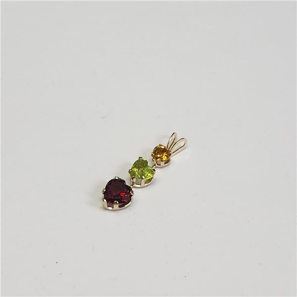 MZ1-152 14K  CITRINE, GARNET, PERIDOT PENDANT
