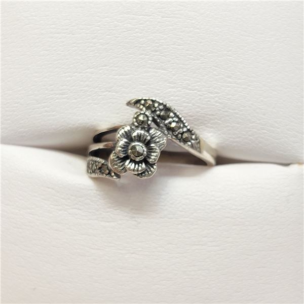 MZ1-158 SILVER MARCASITE RING