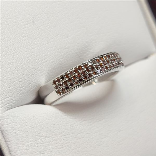 MZ1-162 SILVER RED DIAMOND RING