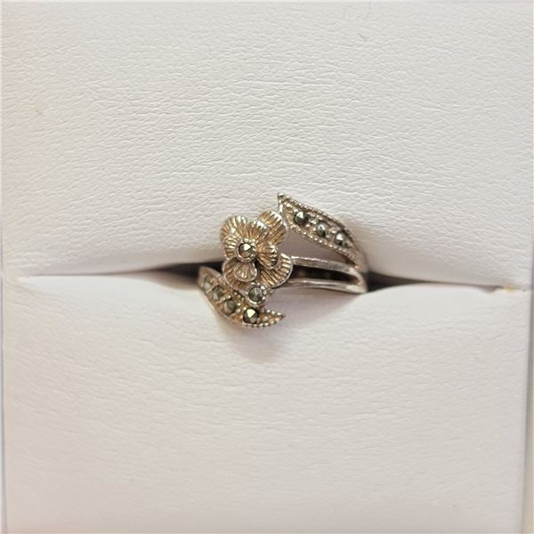 MZ1-163 SILVER MARCASITE RING
