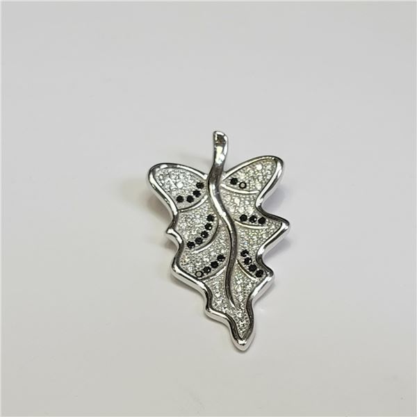 MZ1-171 SILVER CZ, ONYX PENDANT