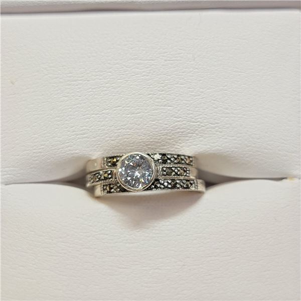 MZ1-176 SILVER MARCASITE,CZ SET