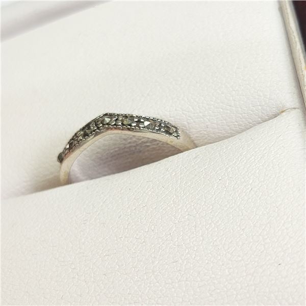 MZ1-195 SILVER MARCASITE RING
