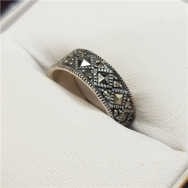 MZ1-199 SILVER MARCASITE RING