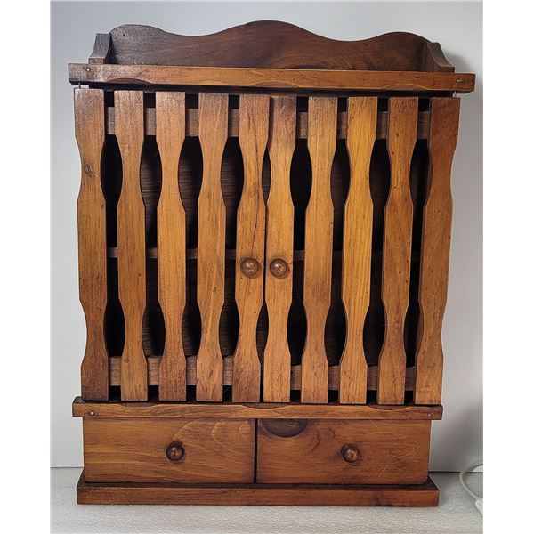20) NATURAL WOOD SPICE CABINET OR CURRIO